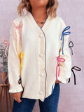 Damen Strickjacke mit bunten Schleifendetails R&B