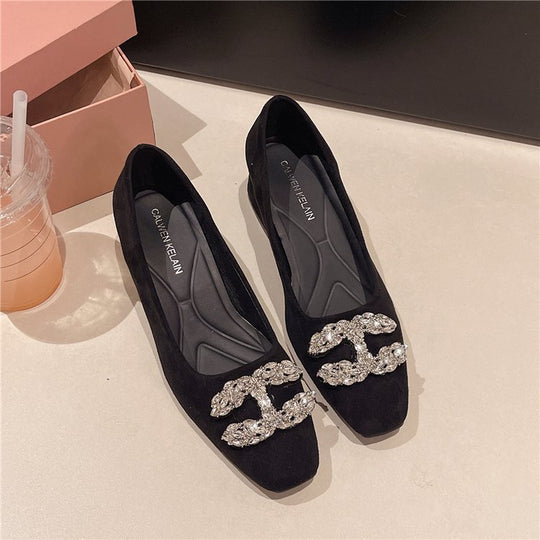Damen Designer-Blockabsatzpumps mit Glitzerakzenten R&B