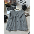 Damen Bluse mit großem Kragen und Rüschendetails R&B