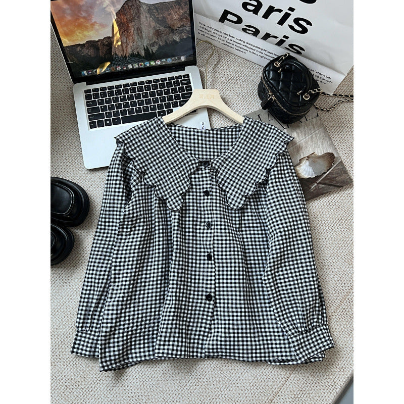 Damen Bluse mit großem Kragen und Rüschendetails R&B