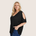 Damen Oversized T-Shirt mit Schulterauschnitten R&B