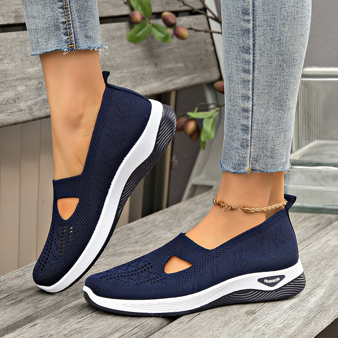 Damen Bequeme Slip-On Sneakers mit atmungsaktiver Netzstruktur R&B