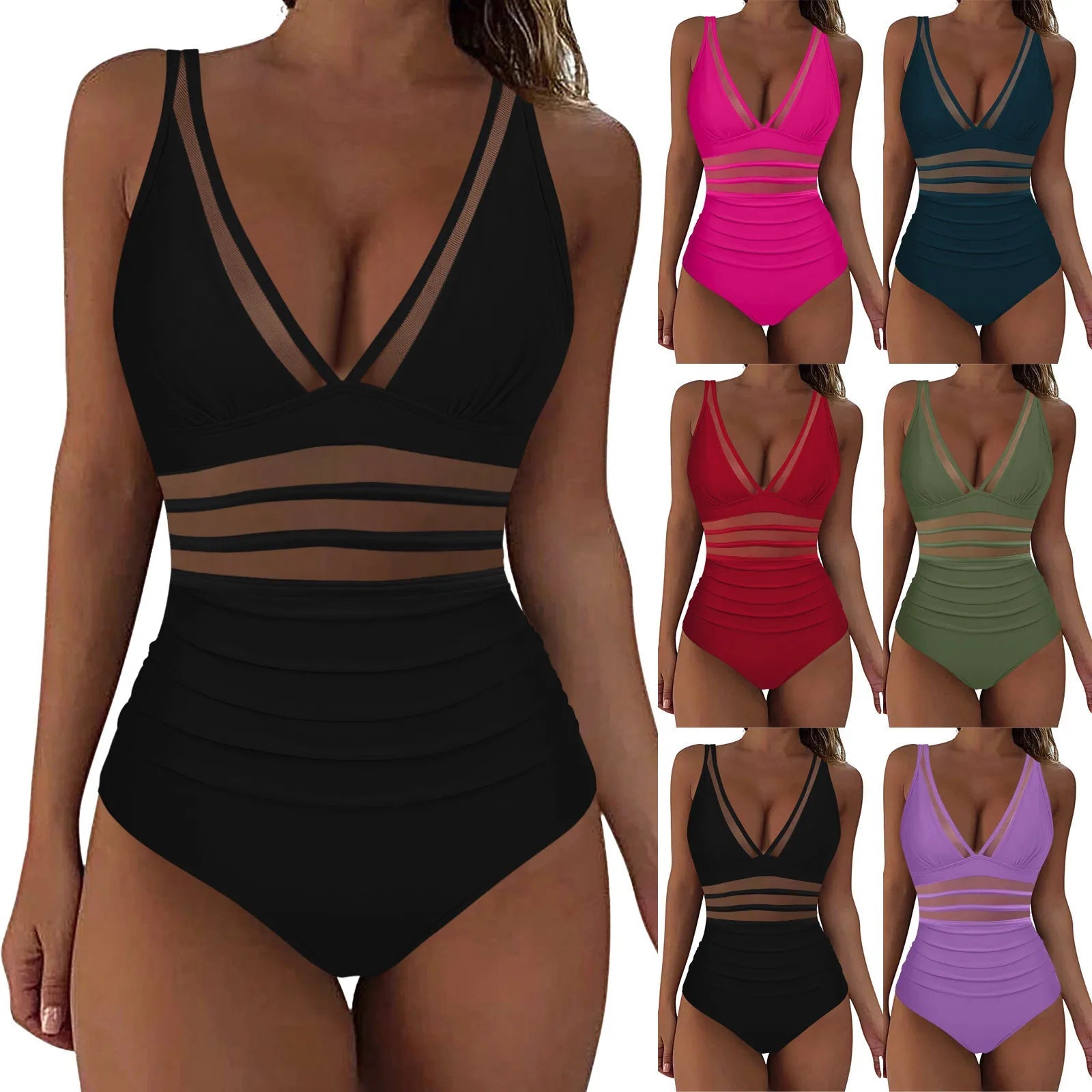 Damen eleganter Badeanzug mit verführerischen Cut-Out-Details R&B