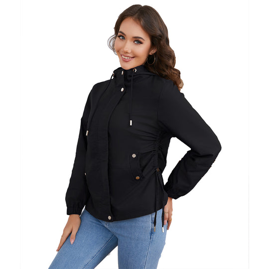 Damen leichte Windjacke mit verstellbarem Bund R&B