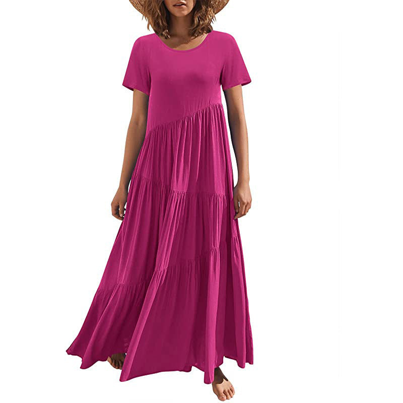 Damen Maxikleid mit lässiger Passform und fließendem Saum R&B