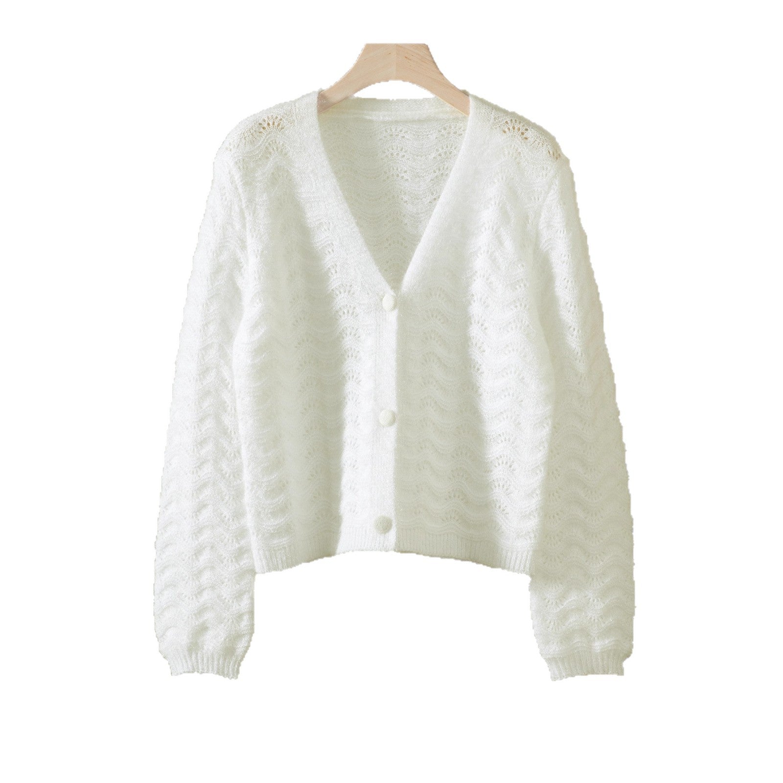 Damen Strickjacke mit Wellendesign