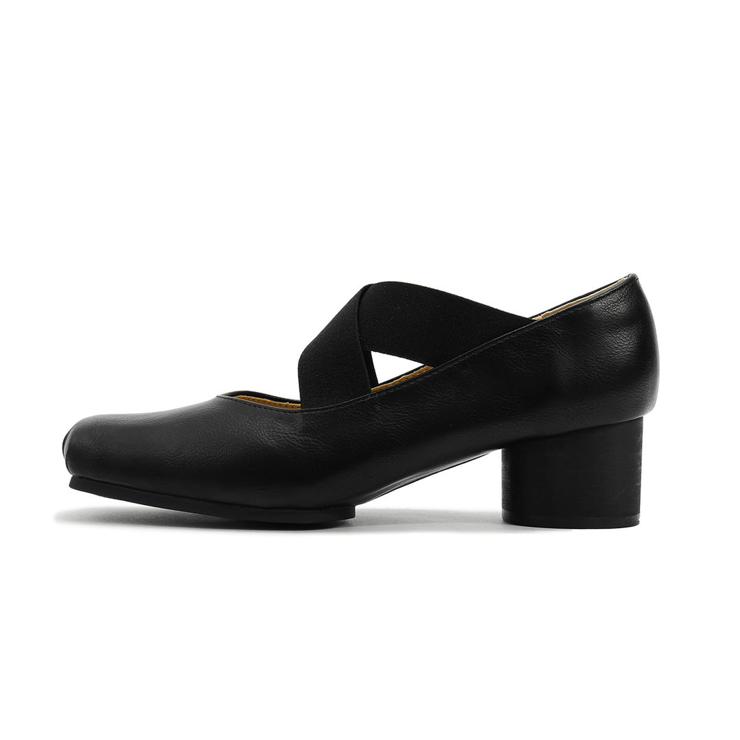 Damen elegante Ballerinas mit elastischen Riemen und glänzender Leder-Oberfläche R&B