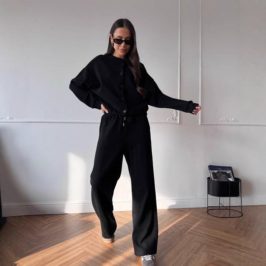 Damen lässiger Cardigan und Jogginghose Set R&B