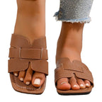 Damen Komfortable Slip-On Sandalen mit modischen Riemen R&B