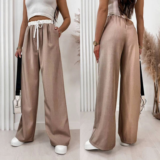 Damen Leichte Sommerhose mit elastischem Bund und seitlichen Taschen R&B