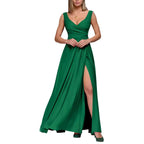 Damen Maxikleid mit elegantem Wickeldesign und seitlichem Schlitz R&B