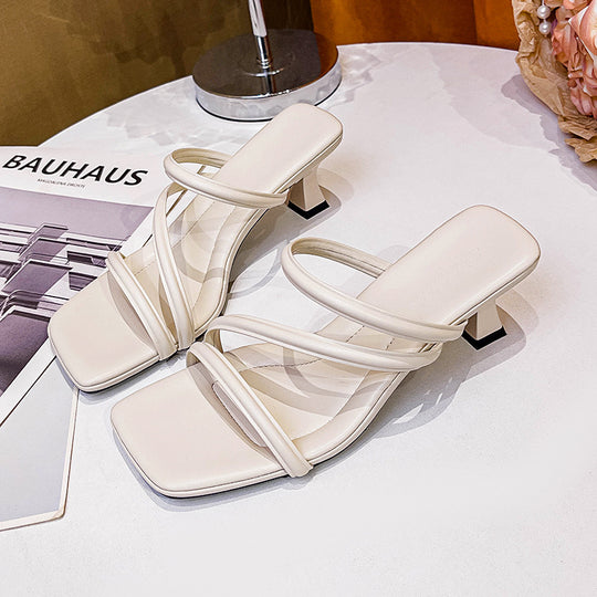 Damen Elegante Sling-Sandaletten mit feinen Riemen und modischem Blockabsatz R&B