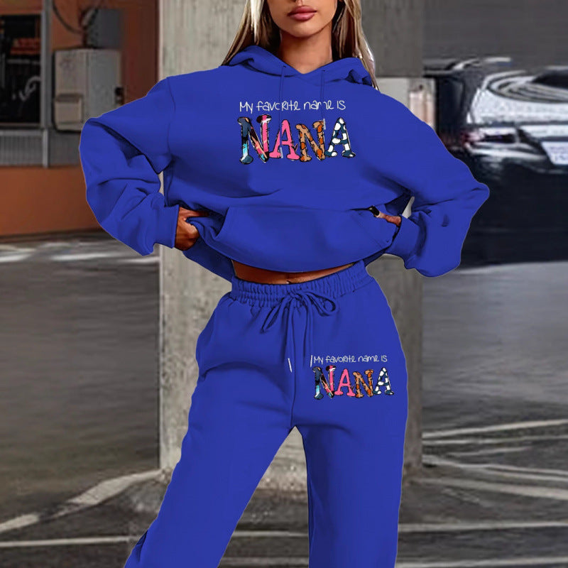 Damen Jogginganzug mit kreativem Schriftzug und bequemer Passform R&B