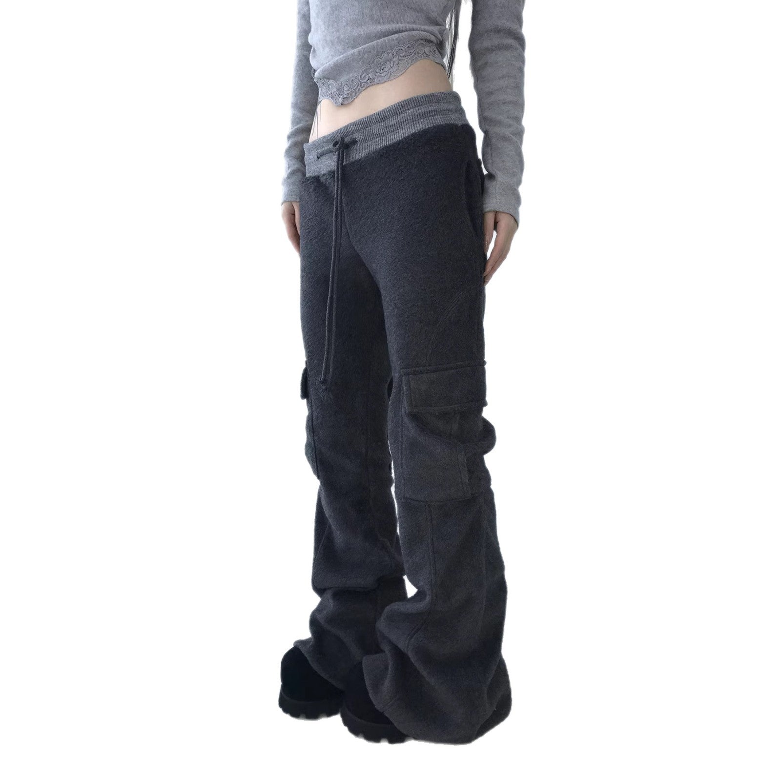 Damen Weite Cargo-Hose mit elastischem Bund und praktischen Taschen R&B