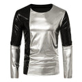 Herren Modisches Metallic Langarmshirt mit eleganten Kontrasten
