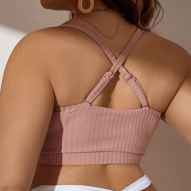 Damen Sport-Bra mit verstellbarem Raffung und modischem Bindedesign R&B
