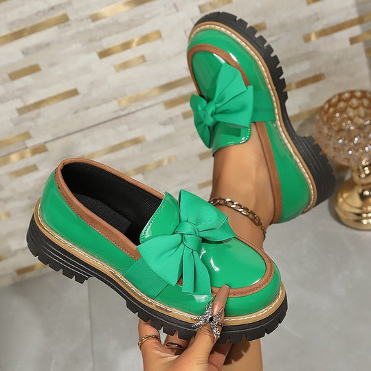 Damen Modische Loafers mit dekorativem Schleifendetail R&B