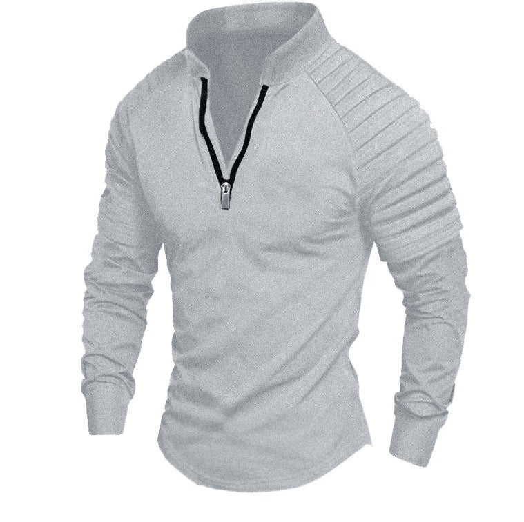 Herren Sportliches Langarmshirt mit halblangem Reißverschluss R&B