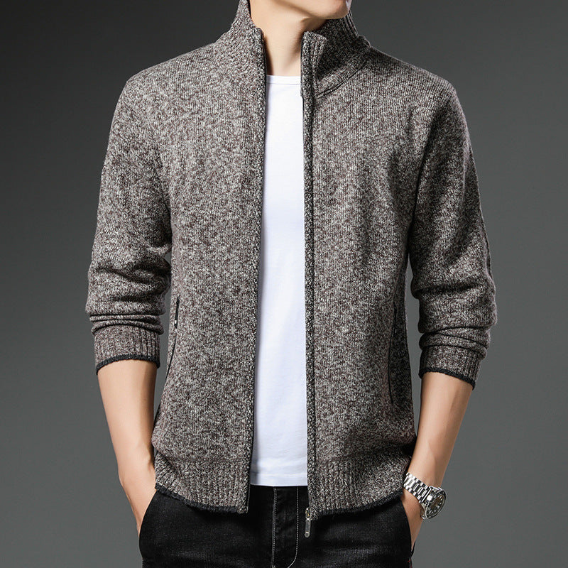 Herren Fleecejacke mit hochgeschlossenem Kragen und praktischen Reißverschlusstaschen R&B