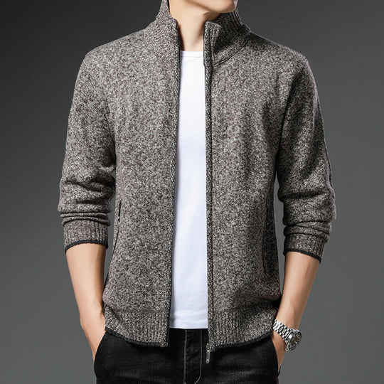 Herren Fleecejacke mit hochgeschlossenem Kragen und praktischen Reißverschlusstaschen R&B