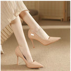 Damen Elegante spitze Pumps mit glänzendem Absatz R&B