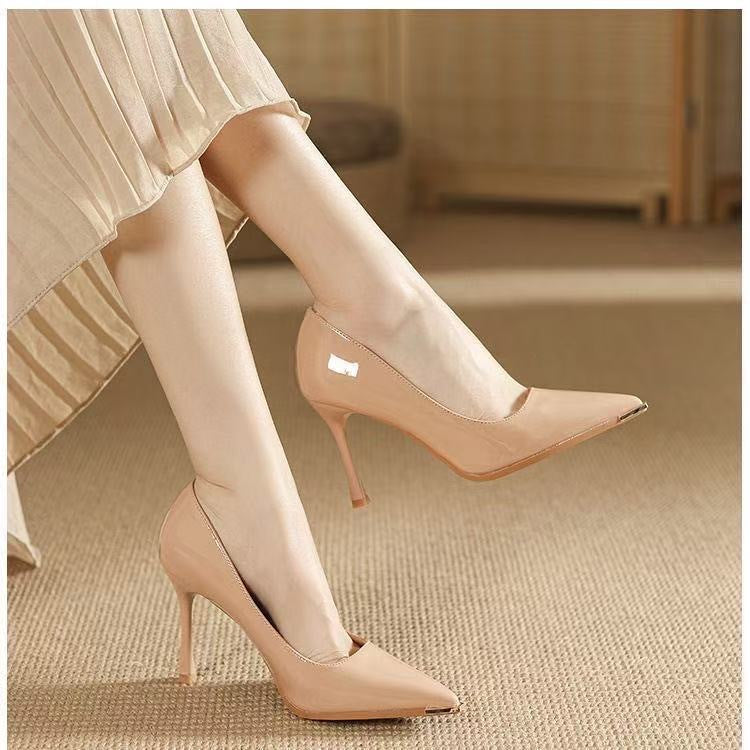 Damen Elegante spitze Pumps mit glänzendem Absatz R&B