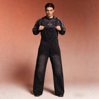 Herren Latzhose Jeans mit weitem Schnitt