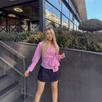 Damen Wickelbluse mit BindR&Band und elegantem Kragen R&B