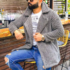 Herren kuschelige Herbstjacke mit weichem Teddyfell