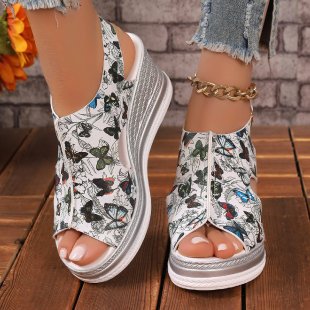 Damen Wedge-Pantoletten mit floralem Design und komfortablem Fußbett R&B 1782111804