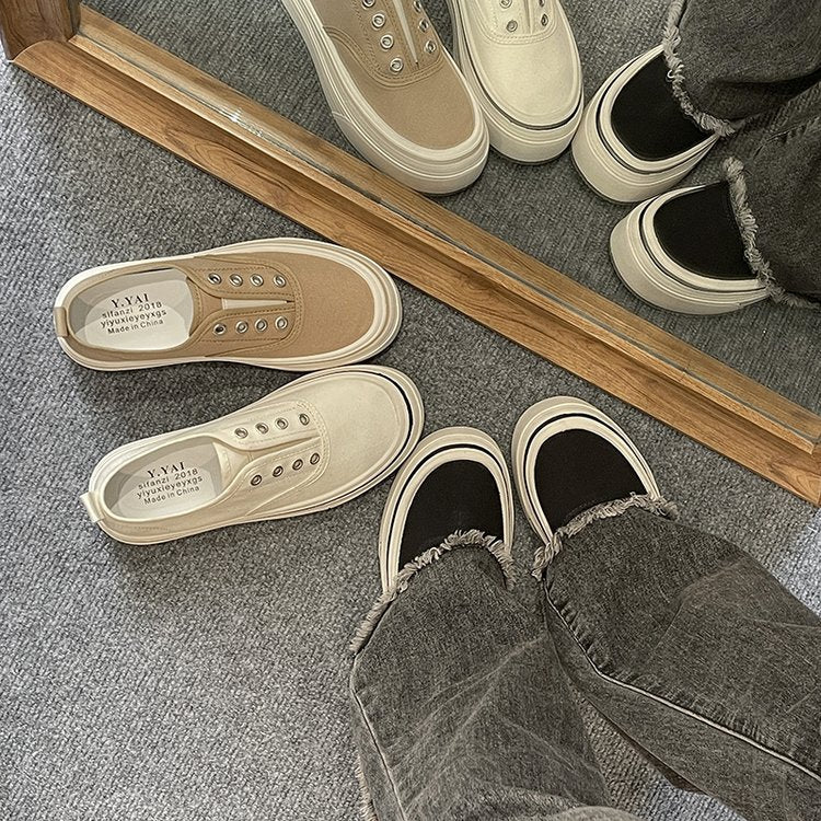Damen modische Slip-On Sneakers mit verstärkter Sohle und atmungsaktivem Obermaterial R&B