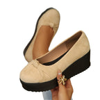 Damen Wedge-Pantoletten mit dekorativem Schleifenakzent und modischem Design R&B