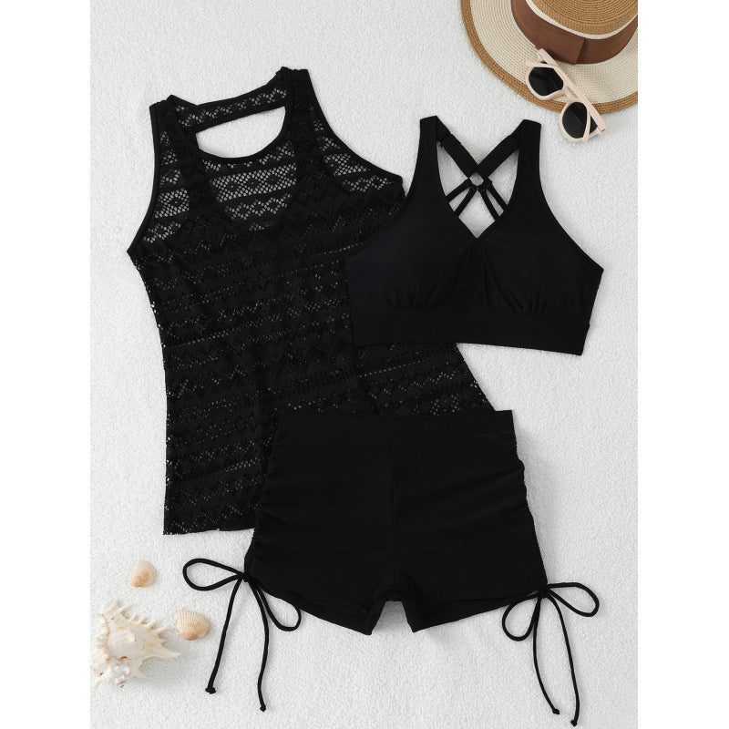 Damen Tankini-Set mit modischem Muster und komfortablem Shorts R&B