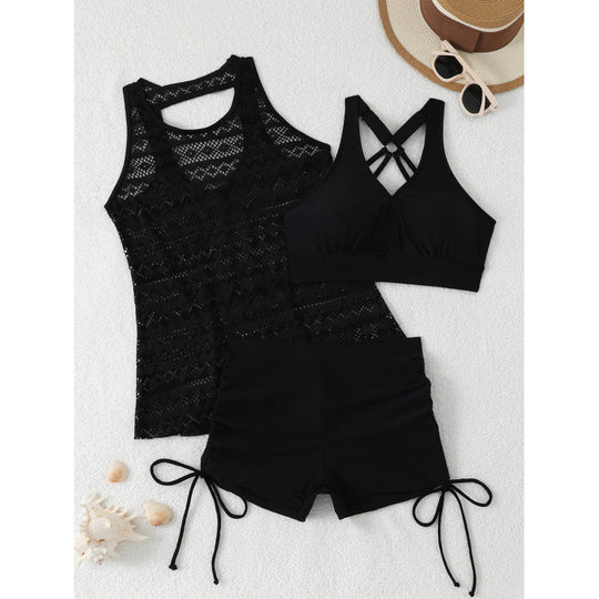 Damen Tankini-Set mit modischem Muster und komfortablem Shorts R&B