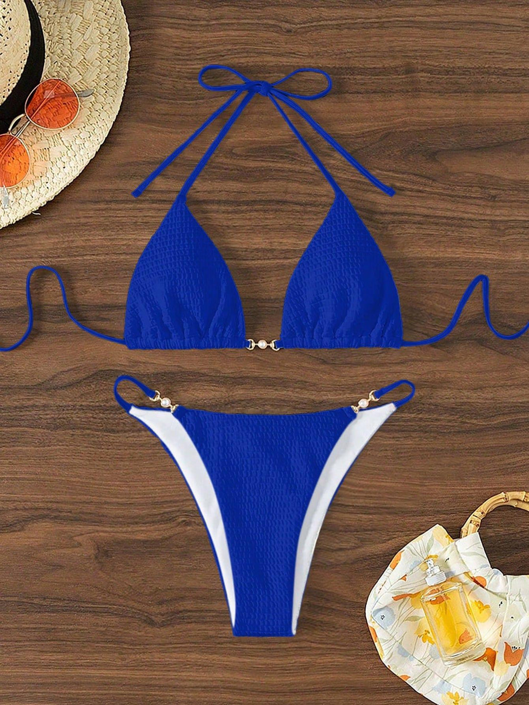 Damen Triangel-Bikini mit modischen Schnürdetails und eleganten Akzenten R&B