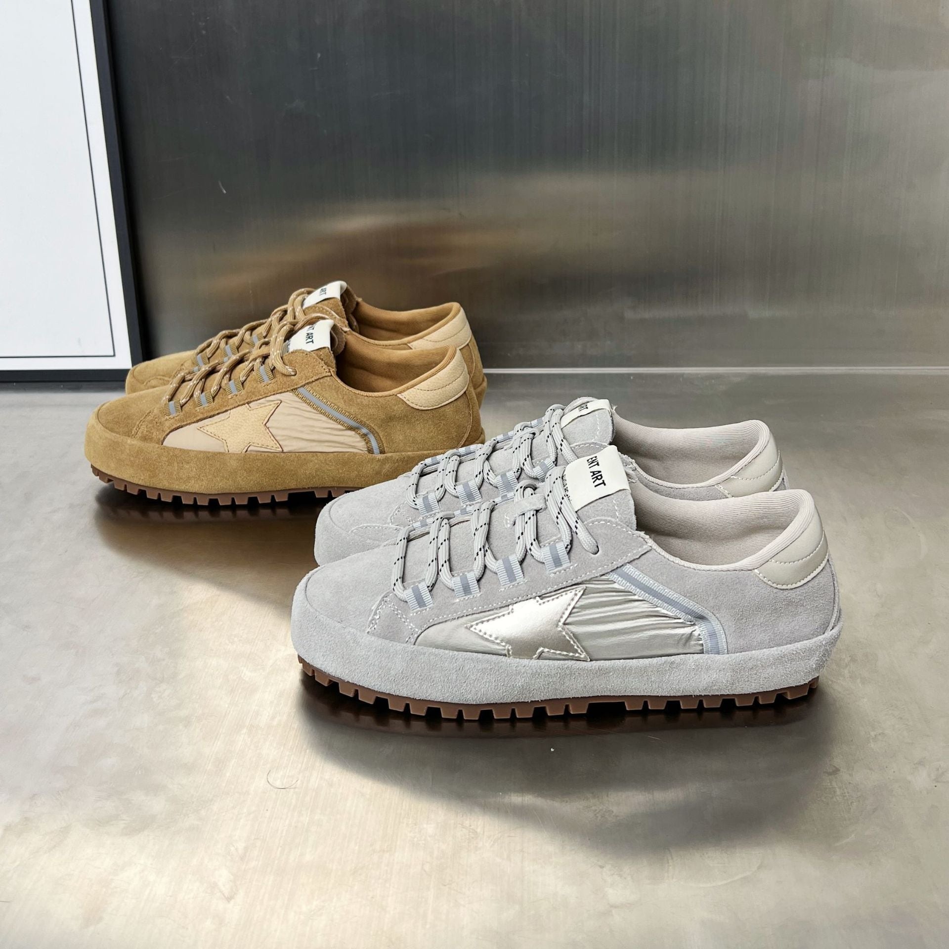 Damen Modische Sneaker mit hochgezogener Sohle und atmungsaktivem Obermaterial R&B