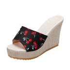 Damen Wedge-Pantoletten mit fruchtigem Muster und rutschfester Sohle R&B