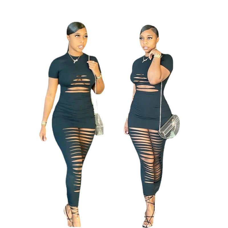 Damen Strappy Maxikleid mit aufregendem Cut-Out-Design R&B
