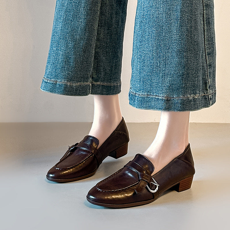 Damen Elegante Mokassins mit modischem Schnallen-Detail R&B