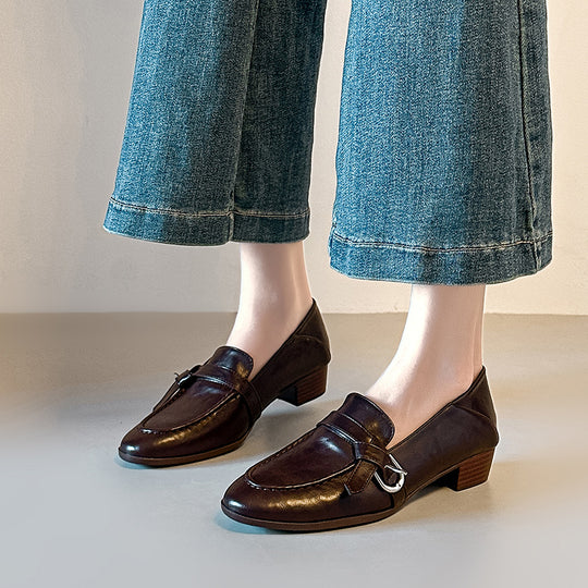 Damen Elegante Mokassins mit modischem Schnallen-Detail R&B