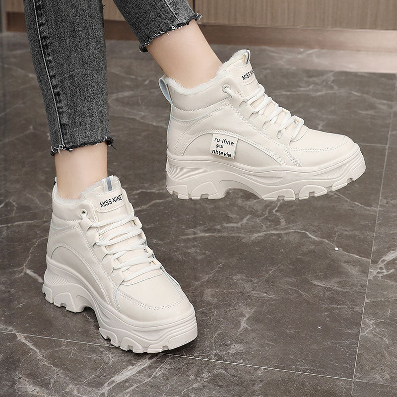 Damen Winterliche High-Top Sneakers mit kuscheligem Innenfutter und rutschfester Sohle R&B