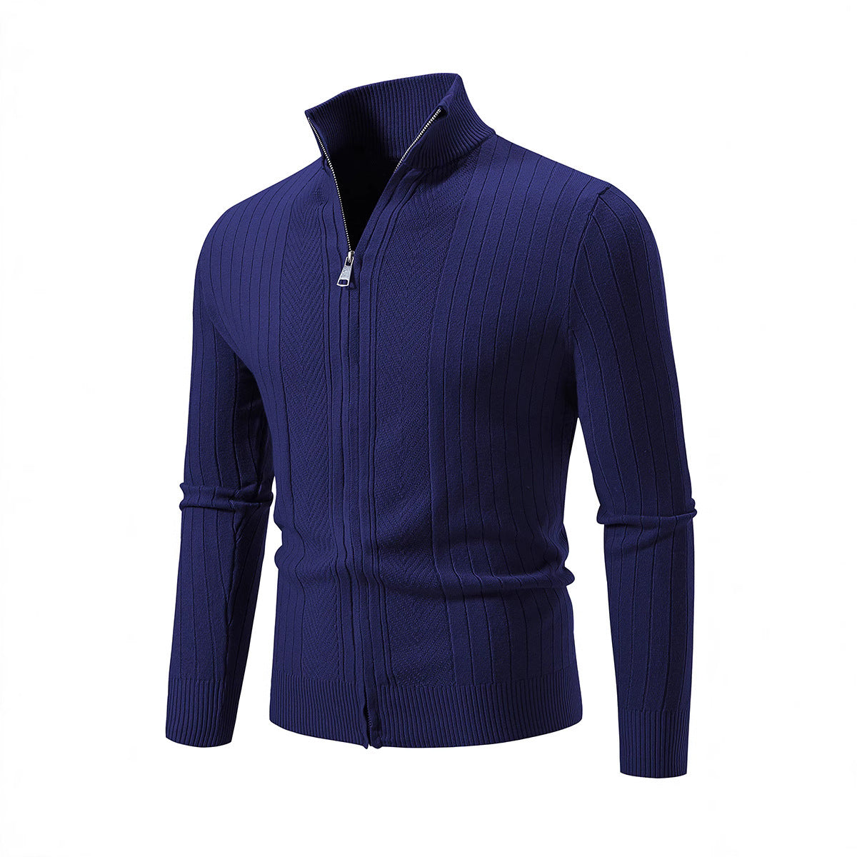 Herren Feiner Strickpullover mit hochabschließendem Kragen