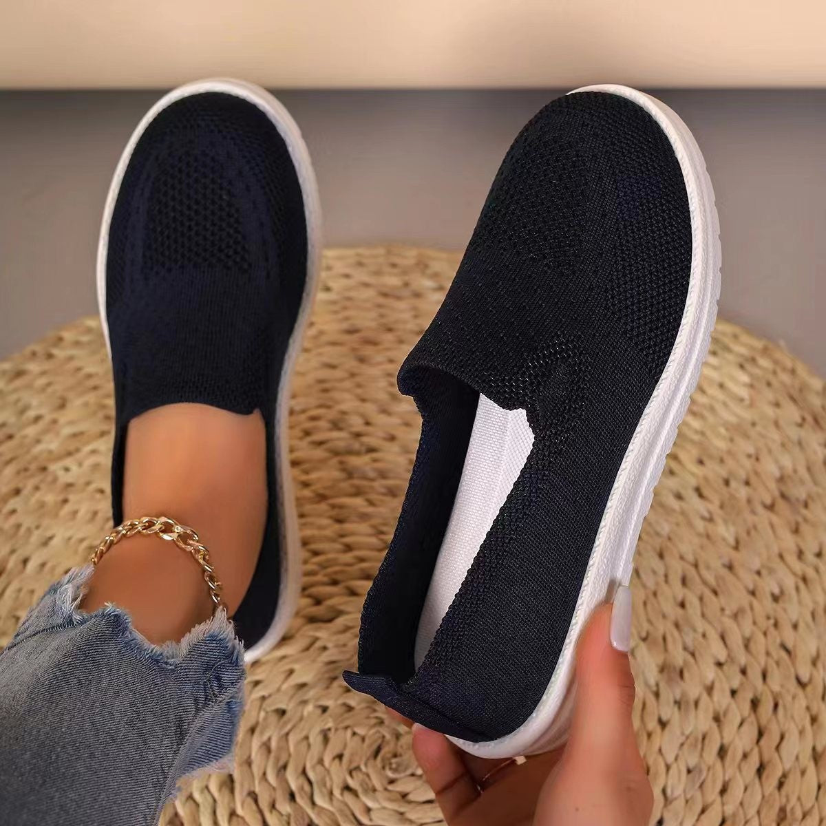 Damen Atmungsaktive Slip-On Sneakers mit flexiblem Obermaterial R&B
