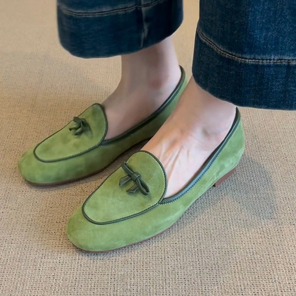 Damen Wildleder Slipper mit dekorativem Schleifendetail R&B