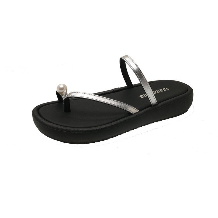 Damen elegante Zehentrenner mit Schmuckdetails R&B