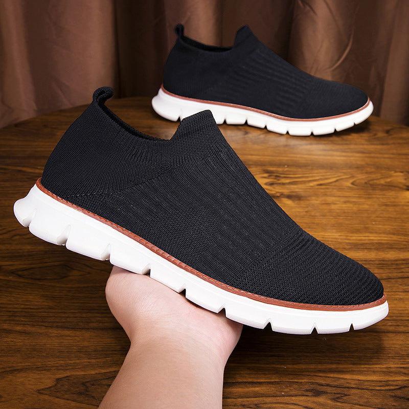 Damen Sportliche Slip-On Sneakers mit flexiblem Strick-Obermaterial