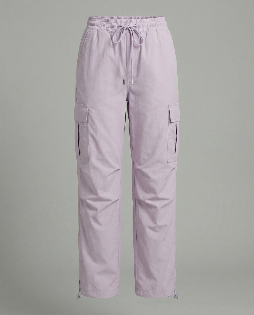 Damen nan ultraleichte Freizeit-Hose mit hohem Elastikbund, Kordelzug und verstellbarem Beinabschluss R&B