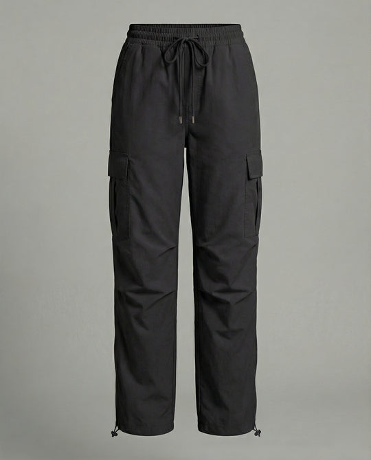 Damen nan ultraleichte Freizeit-Hose mit hohem Elastikbund, Kordelzug und verstellbarem Beinabschluss R&B