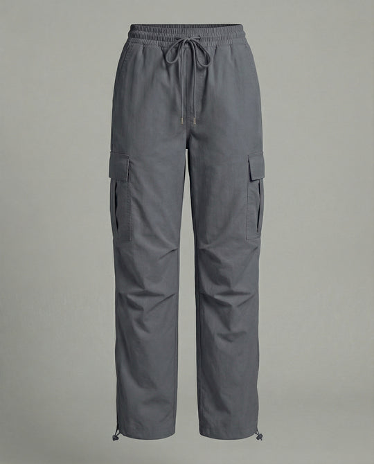 Damen nan ultraleichte Freizeit-Hose mit hohem Elastikbund, Kordelzug und verstellbarem Beinabschluss R&B