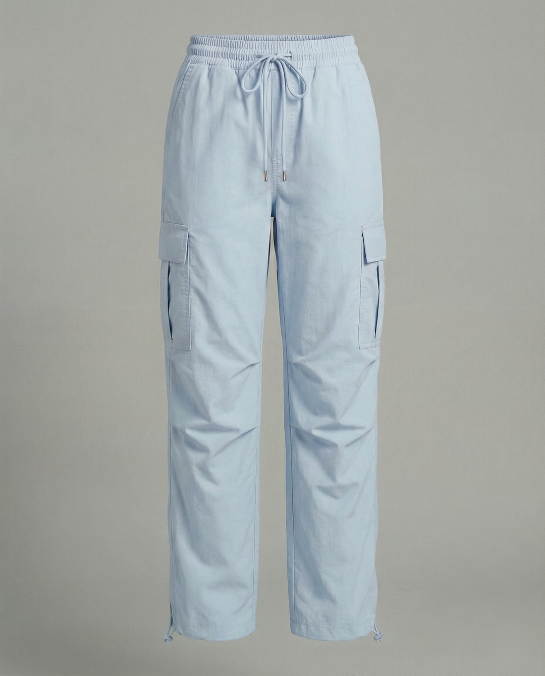 Damen nan ultraleichte Freizeit-Hose mit hohem Elastikbund, Kordelzug und verstellbarem Beinabschluss R&B